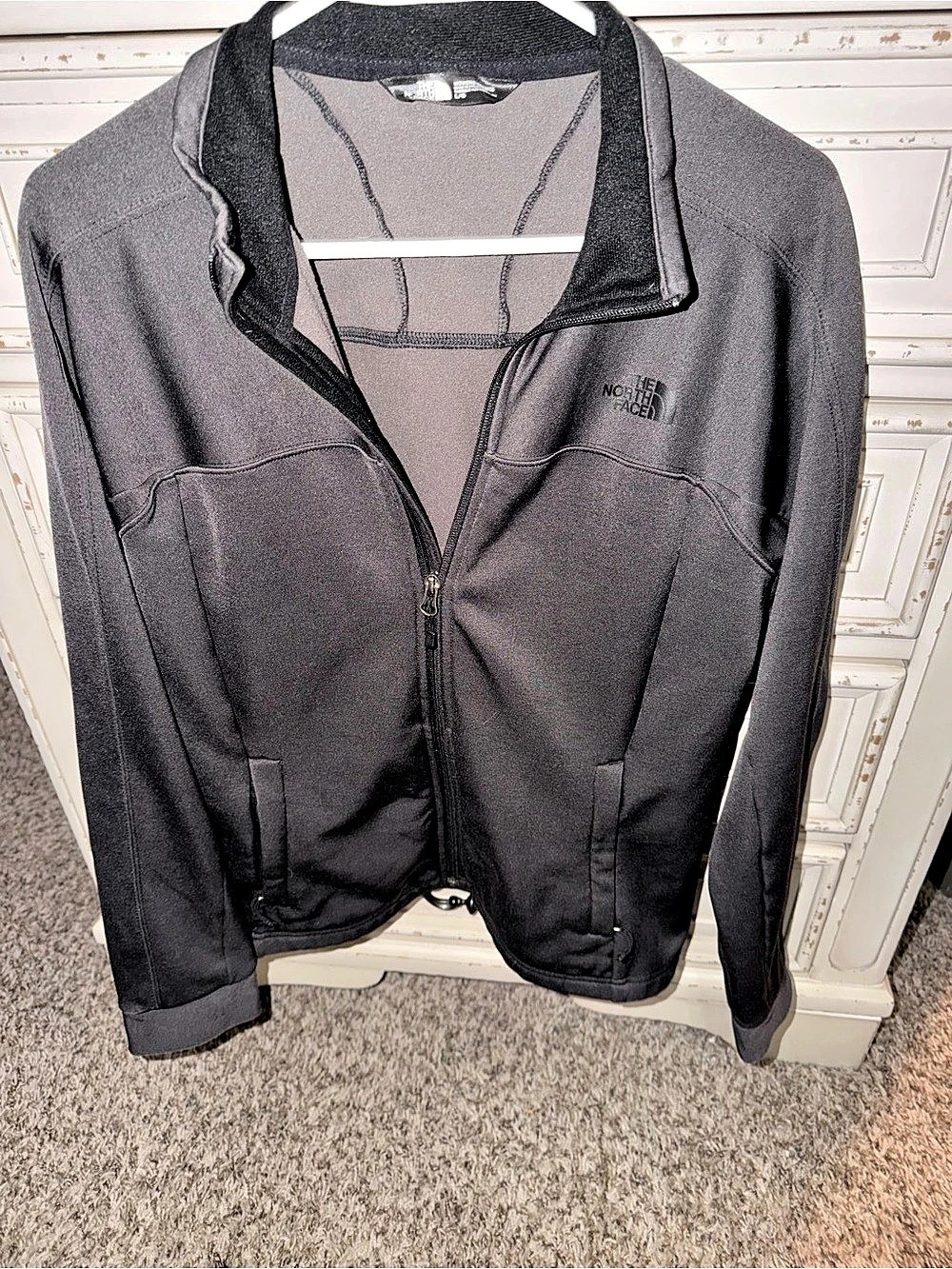 The North Face Women's Glacier Full-Zip Fleece Jacket dark gray/Black Large